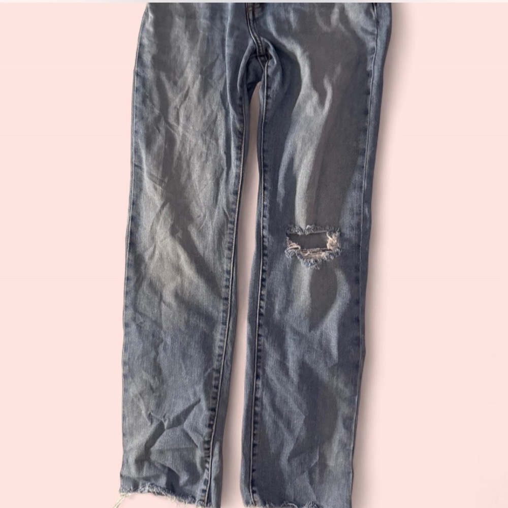 Distressed Blue Jeans